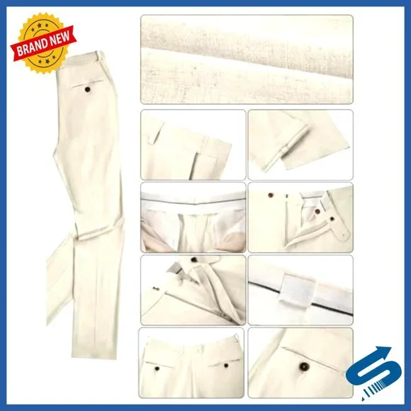 Men's Slim Fit Linen Blend Suit 2-Piece Set Formal Casual Wedding